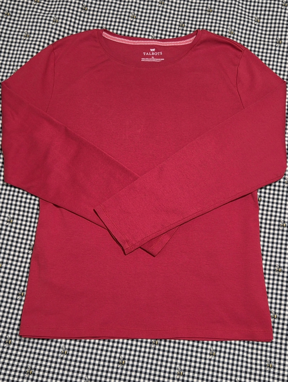 Talbots Women's Long-Sleeve Crewneck Shirt - Red
